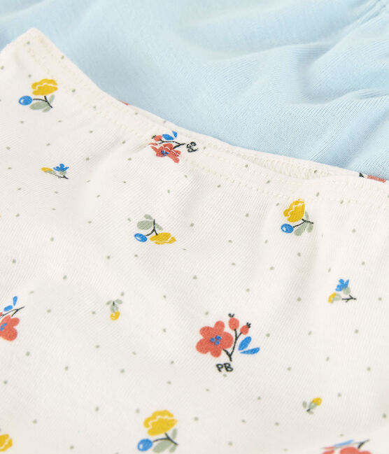 Lot de 2 shorties fleurs petite fille en coton variante 1
