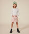 Tee-shirt manches longues coton  enfant fille blanc MARSHMALLOW