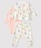Set van 3 kledingstukken van gebreide stof babymeisje wit MARSHMALLOW/wit MULTICO