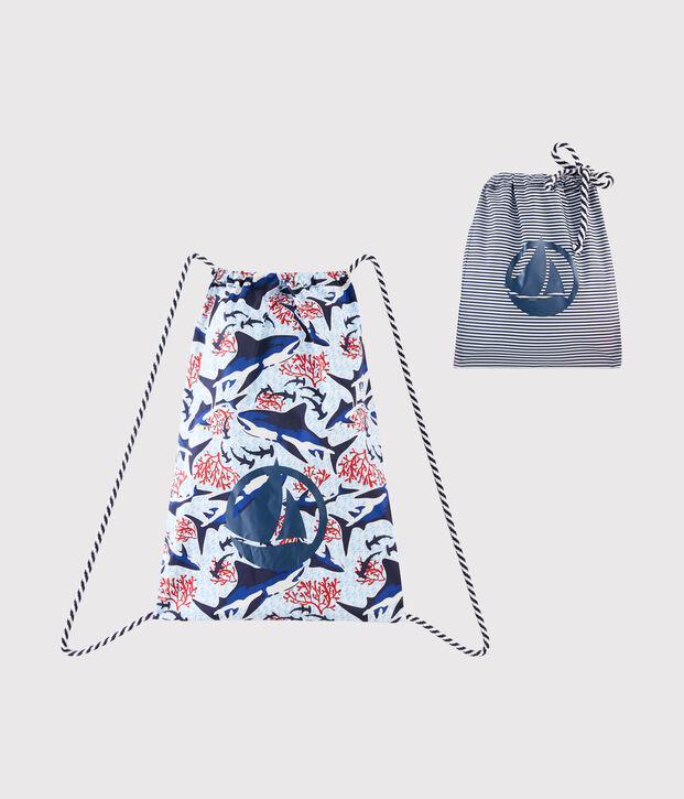 Sac &agrave; dos l&eacute;ger enfant gar&ccedil;on blanc/multicouleur