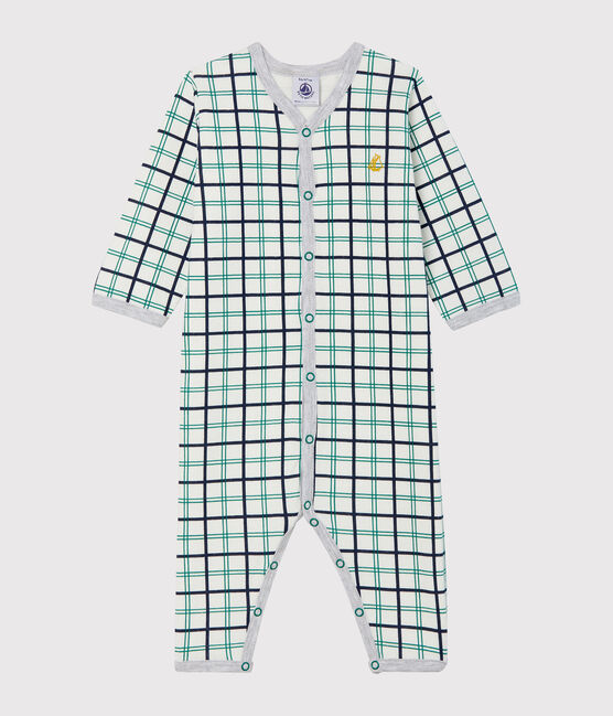 Dors bien sans pieds bébé garçon en tubique blanc MARSHMALLOW/blanc MULTICO