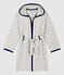 Robe de chambre étoiles en polaire enfant gris BELUGA/blanc ECUME