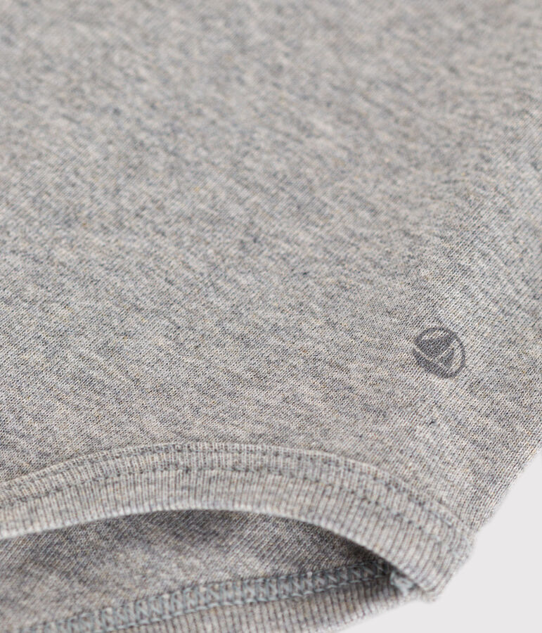 Body manches courtes col claudine en coton b&eacute;b&eacute; gris