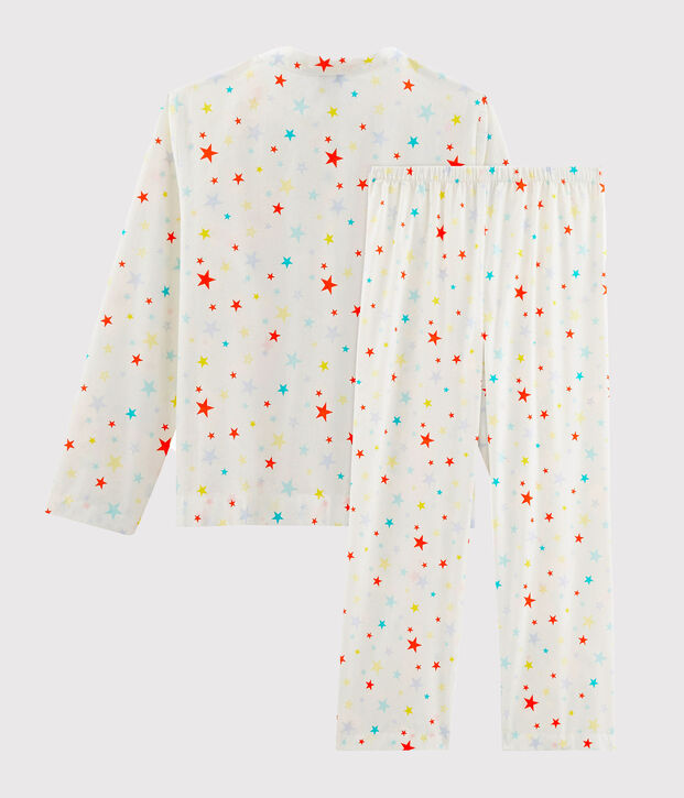 Jongenspyjama van twill wit/multicouleur