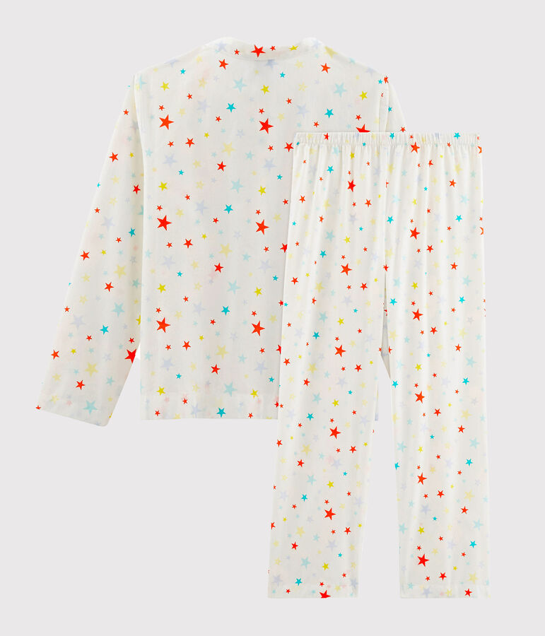 Pyjama petit gar&ccedil;on en twill blanc/multicouleur