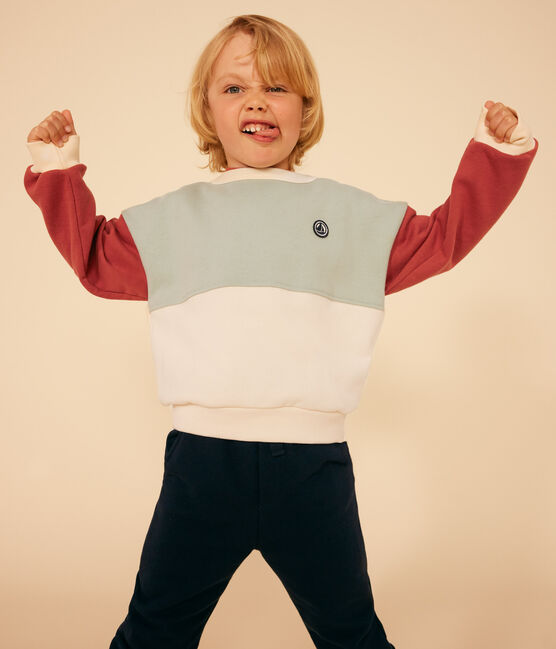 Sweatshirt colorblock en molleton enfant garçon blanc AVALANCHE/ MULTICO