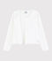 Katoenen cardigan voor meisjes wit MARSHMALLOW