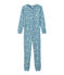 Lange jumpsuit voor kleine meisjes van katoen blauw FONTAINE/wit MARSHMALLOW