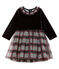 Robe manches longues bi-matière bébé fille noir NOIR/blanc MULTICO