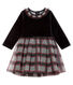 Robe manches longues bi-matière bébé fille