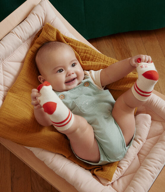 Ensemble salopette en jersey flammé bébé vert HERBIER