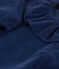 Babybloesje met lange mouwen van extra dun velours BLEU FONCE