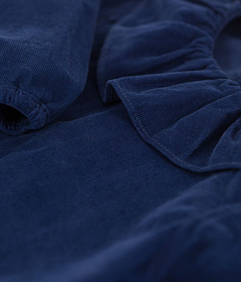 Blouse manches longues b&eacute;b&eacute; en velours extra fin bleu