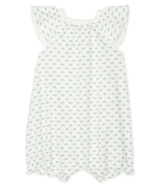 Combicourt b&eacute;b&eacute; fille en c&ocirc;te blanc/multicouleur