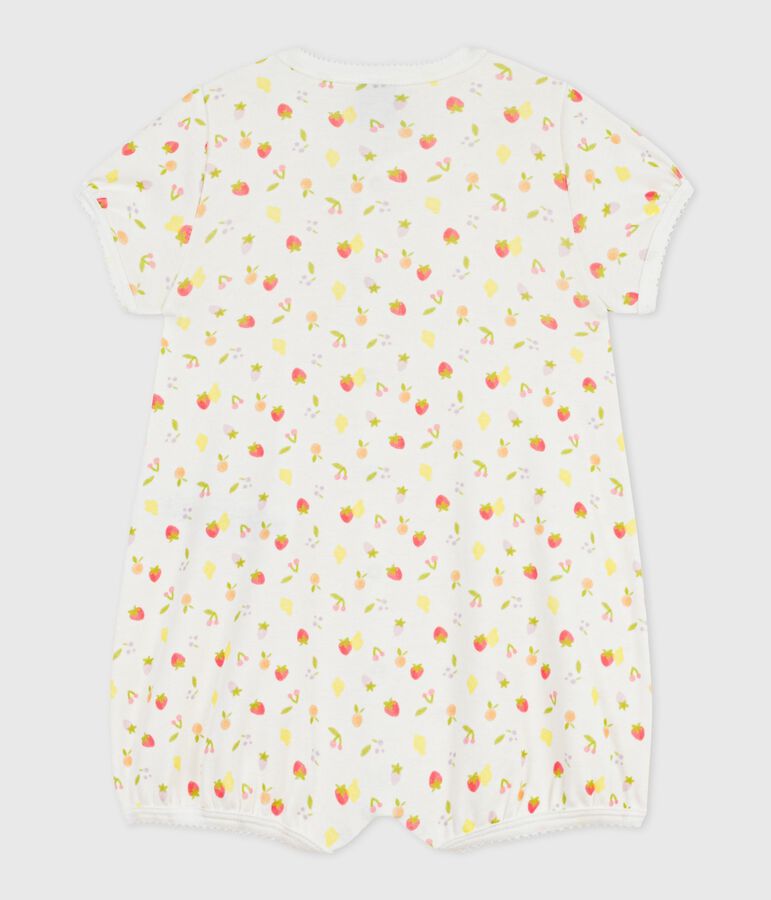 Combinaison courte b&eacute;b&eacute; en coton imprim&eacute; fruits MARSHMALLOW/ PANTY