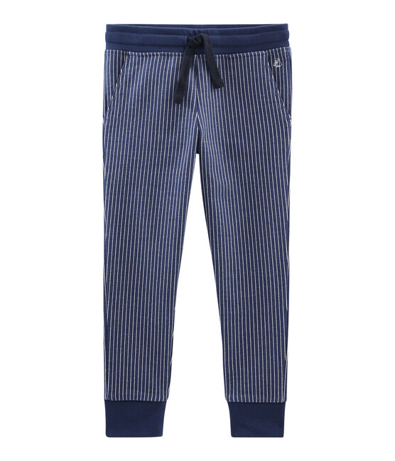 Mesh broek jongens blauw SMOKING/wit MARSHMALLOW