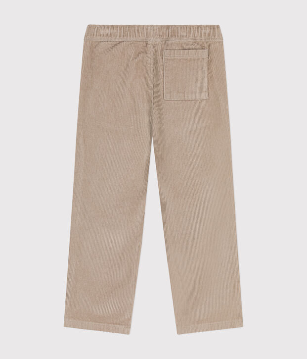 Fluwelen rechte broek voor jongens beige