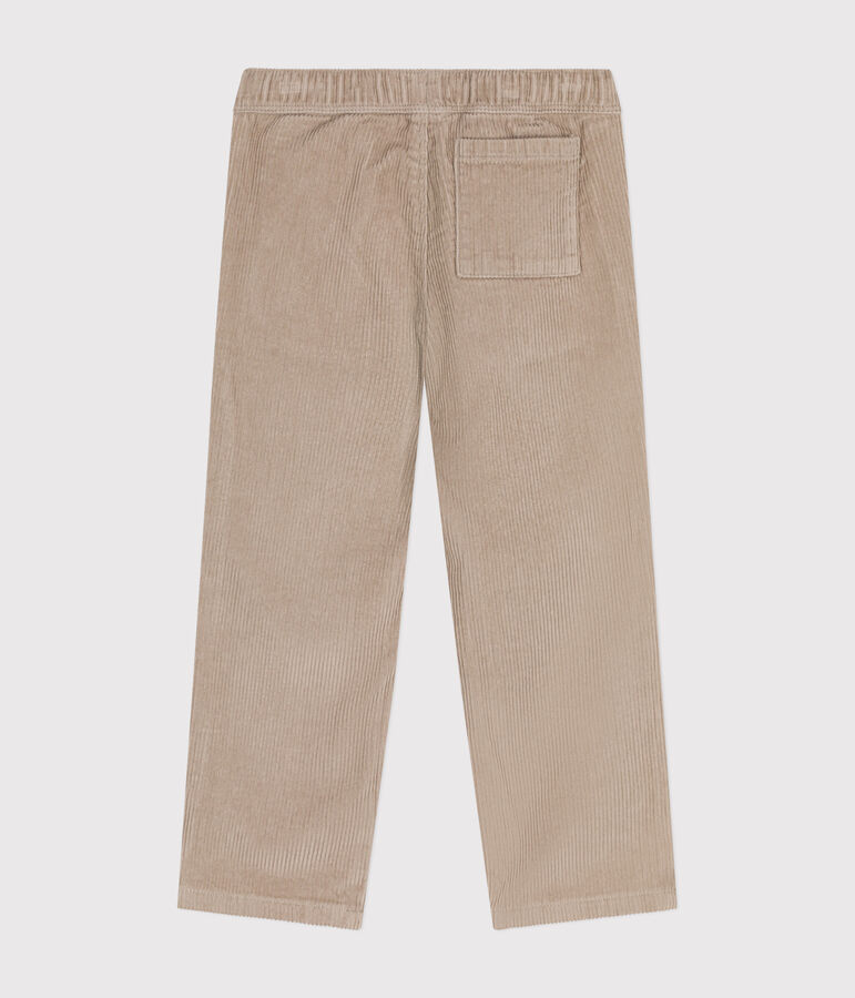 Pantalon droit en velours enfant gar&ccedil;on HUITRE