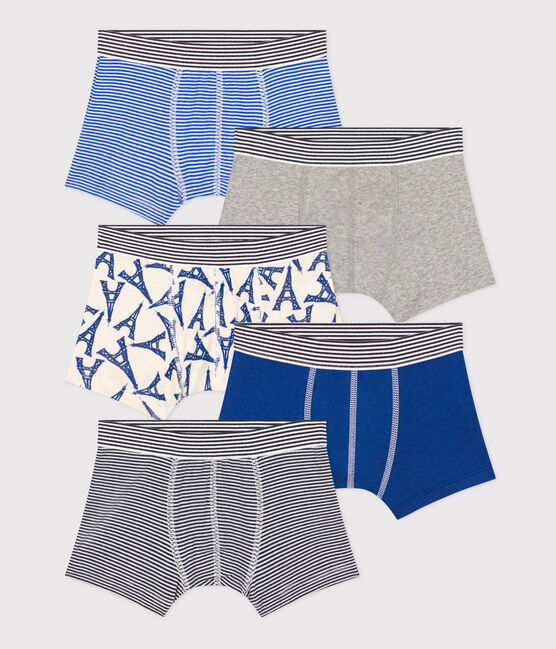Set van 5 boxershorts voor jongens met Parijsprint in katoen variante 1