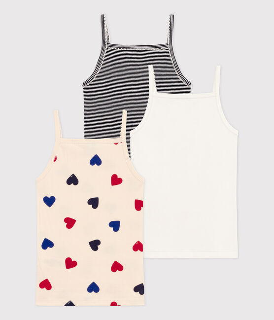 Lot de 3 chemises à bretelles tricoeurs en coton petite fille variante 1
