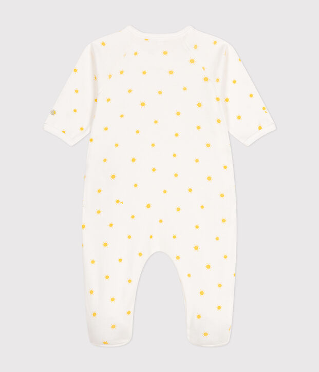 Pyjama b&eacute;b&eacute; en coton blanc/jaune
