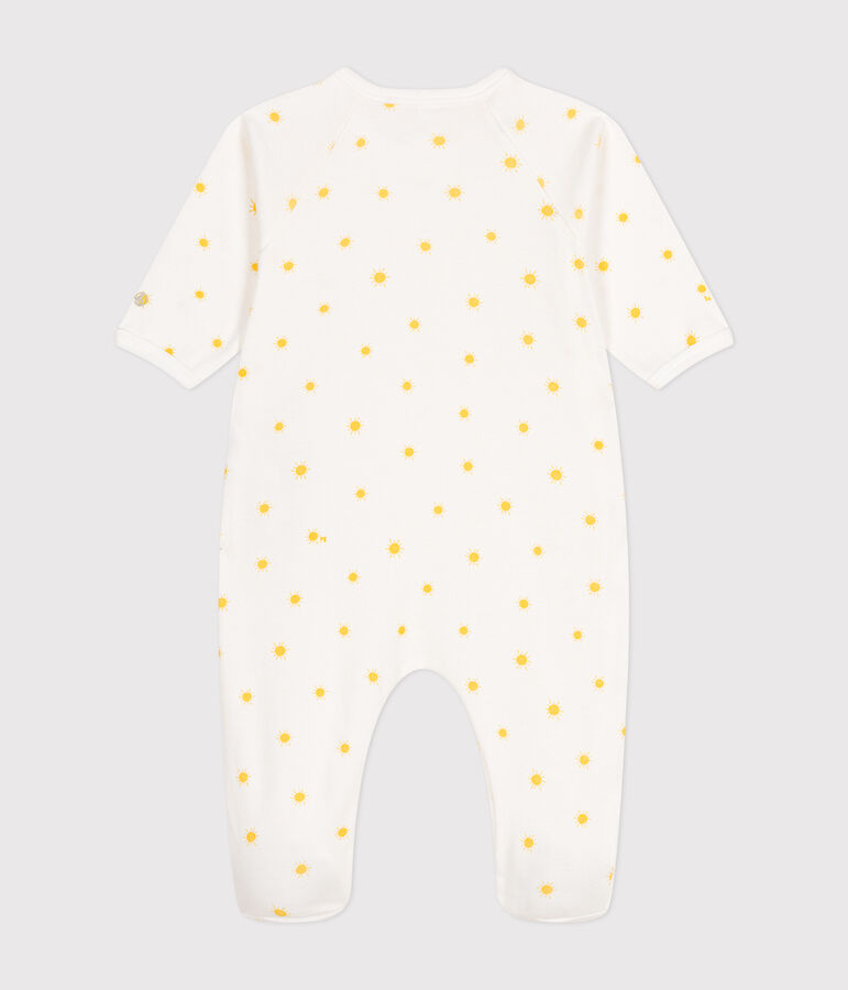 Pyjama b&eacute;b&eacute; en coton blanc/jaune