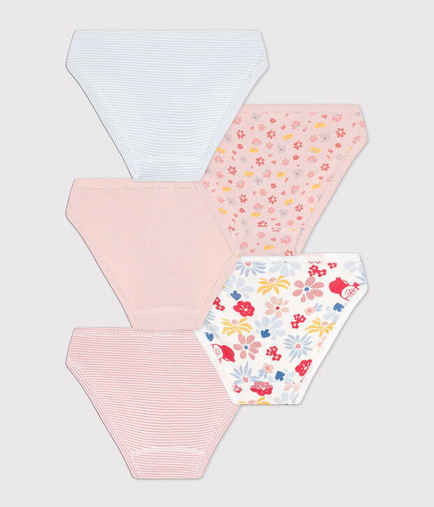 Lot de 5 culottes fleur en coton enfant multicouleur