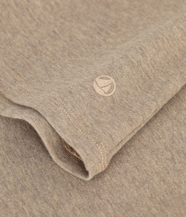 Sous-pull femme en coton uni beige