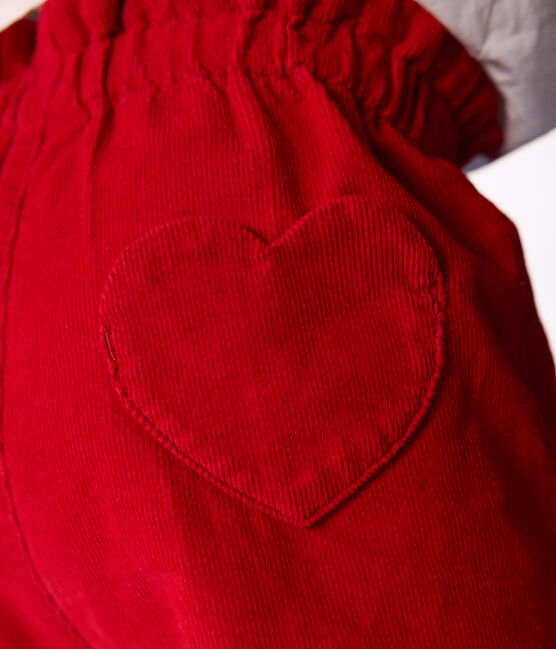 Effen fluwelen babyshort rood TERKUIT