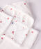 Badcape met geborduurde hartjes in badstof voor baby’s wit MARSHMALLOW/roze CHARME
