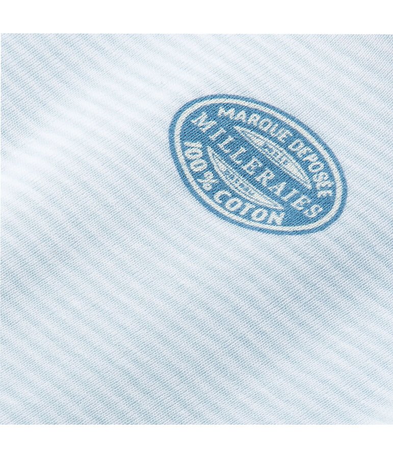 Body b&eacute;b&eacute; gar&ccedil;on manches longues &agrave; milleraies bleu FRAICHEUR/blanc ECUME