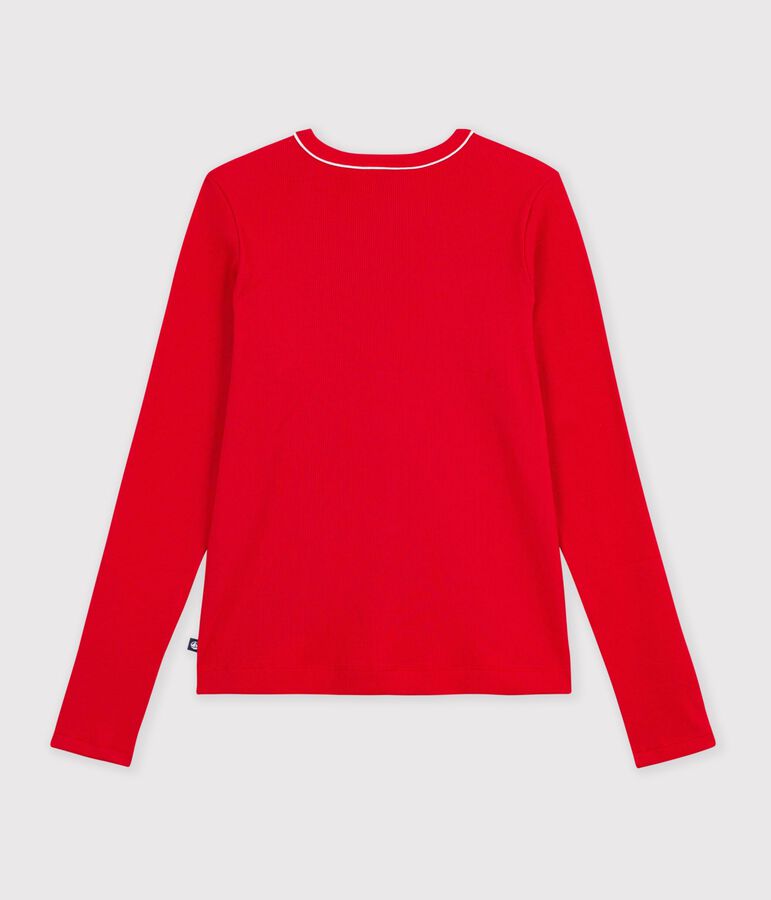 Cardigan femme en coton uni rouge