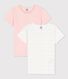 Lot de 2 t-shirts manches courtes mini étoiles petite fille en coton biologique