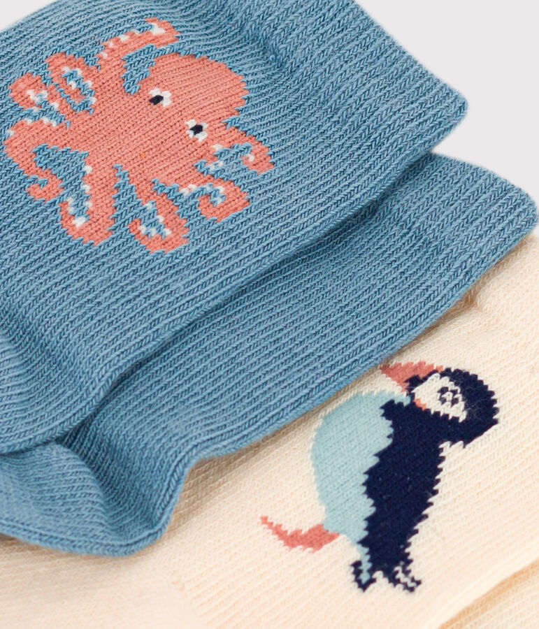 Lot de 2 paires de chaussettes en jersey de coton b&eacute;b&eacute; multicouleur
