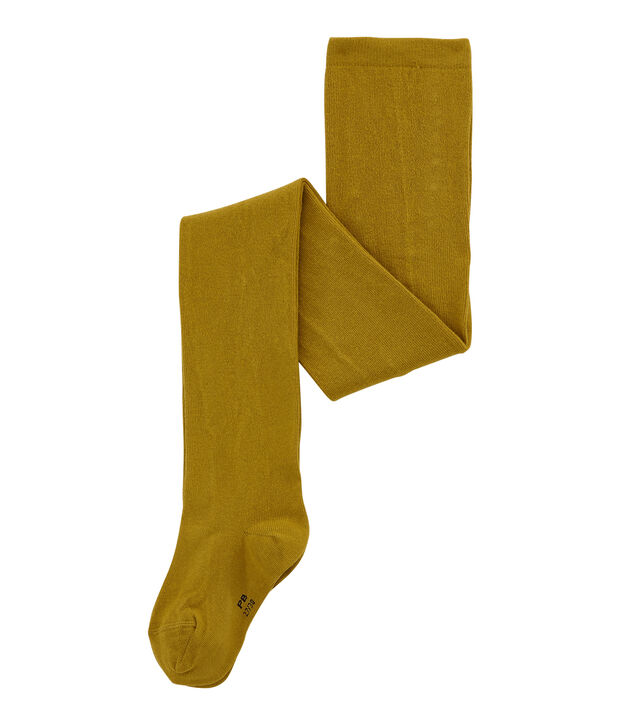 Collant fille en jersey jaune