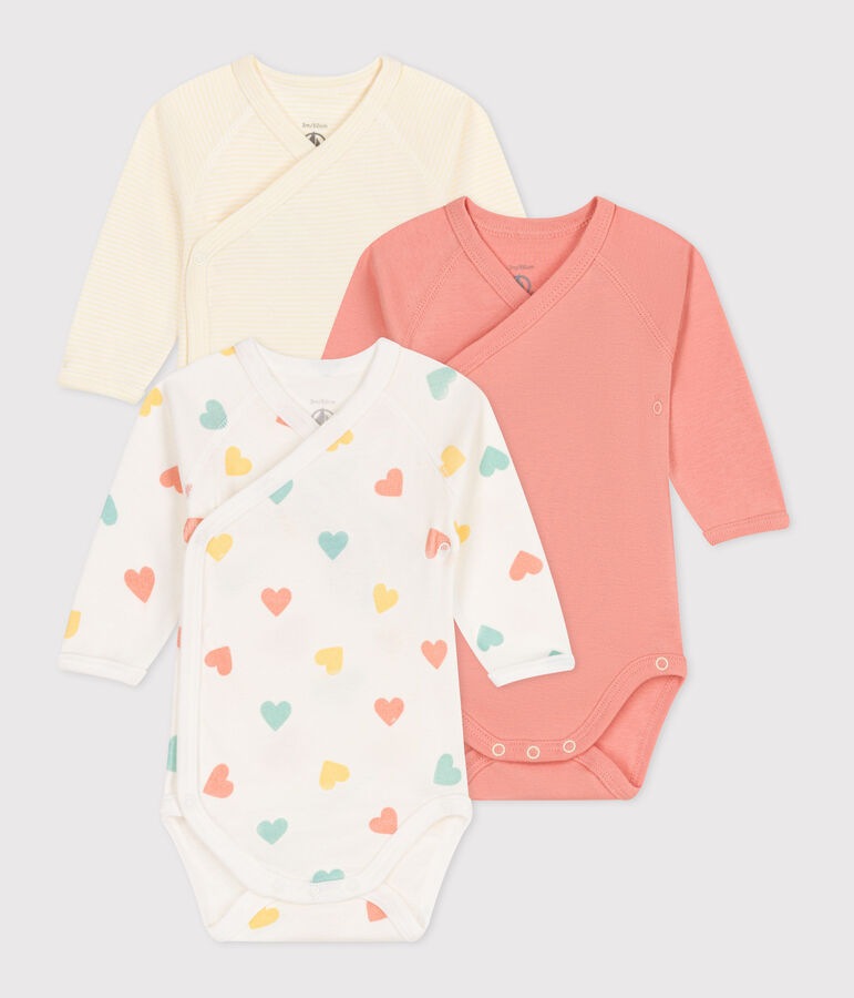 Set van 3 katoenen babyrompertjes met lange mouwen en print multicouleur