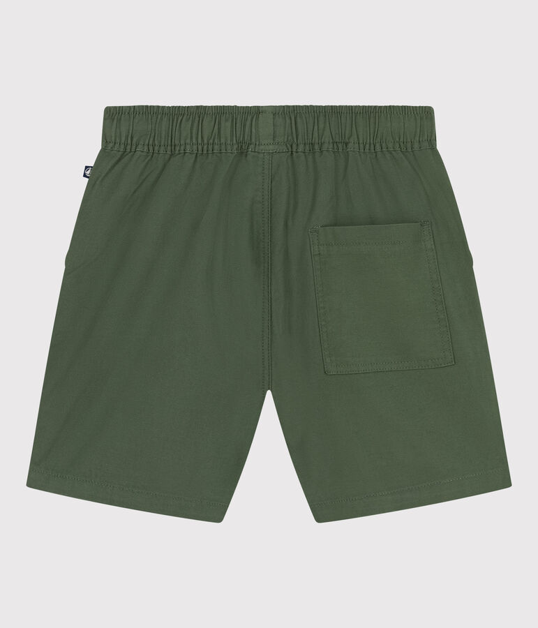Short en twill de coton et lin enfant vert CROCO