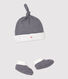 Lot bonnet naissance et chaussons à rayures bébé en coton biologique