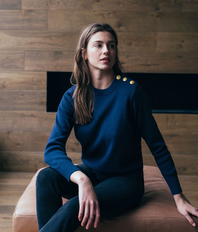 Pull Femme bleu SMOKING