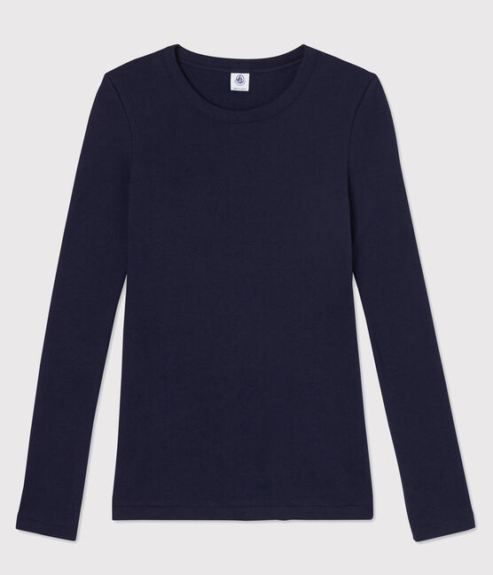 Tee-shirt L'ICONIQUE col rond en coton Femme bleu SMOKING