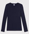 Tee-shirt L'ICONIQUE col rond en coton Femme bleu SMOKING