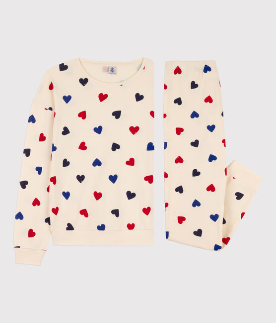 Pyjama cœur femme en coton blanc AVALANCHE/ MULTICO