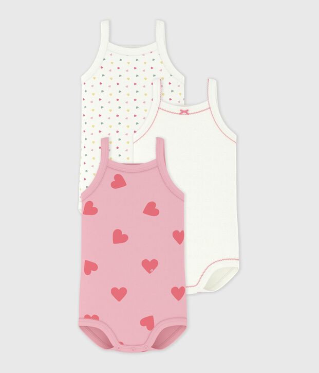 Lot de bodies bretelles en coton b&eacute;b&eacute; multicouleur