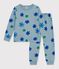 Pyjama enfant en molleton imprim&eacute; flocons gris/multicouleur