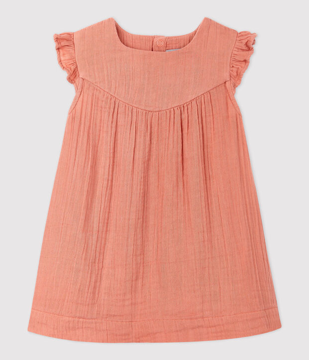 Robe en gaze de coton bio b&eacute;b&eacute; rose