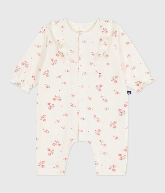 Katoenen babypakje met ruches en bloemenprint MILK/ MULTICO