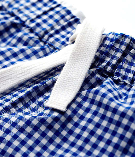 Schering- en inslag short voor babyjongens blauw SURF/wit MARSHMALLOW