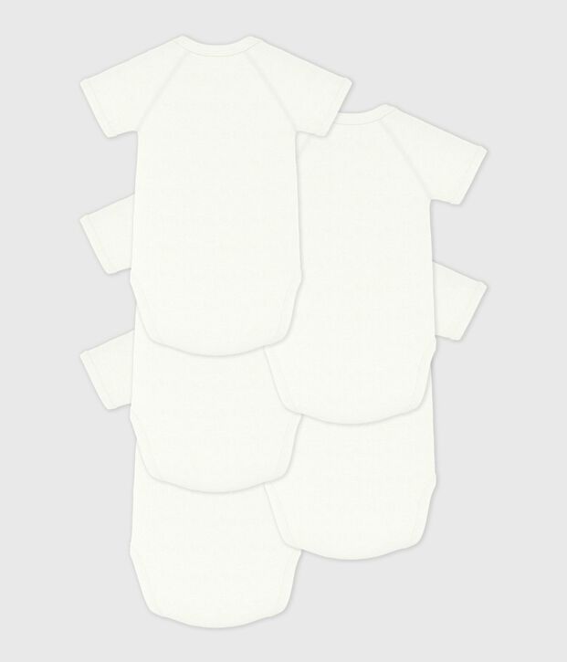 Lot de bodies crois&eacute;s manches courtes en coton unis b&eacute;b&eacute; multicouleur