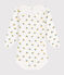 Body manches longues imprimé à collerette en coton bébé blanc MARSHMALLOW/blanc MULTICO