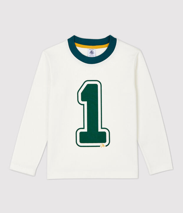 Katoenen jongens t-shirt met lange mouwen wit